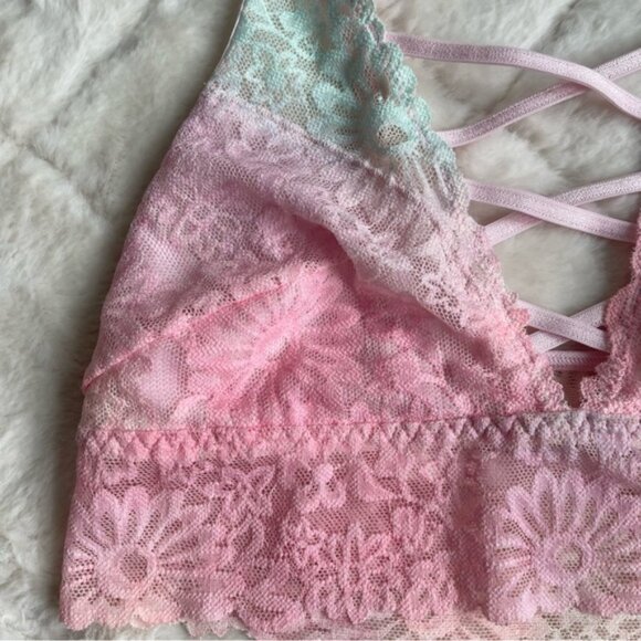 Victoria's Secret PINK | Cotton Candy Plunge Lace Bralette | Size Extra Small - Picture 5 of 11